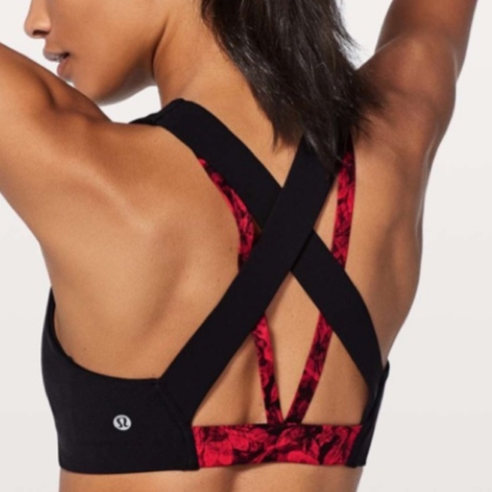 lululemon athletica Black and Red Sports Bra